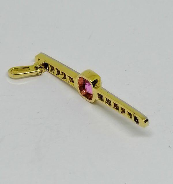 Pendentif avec tourmaline rose. – Image 2
