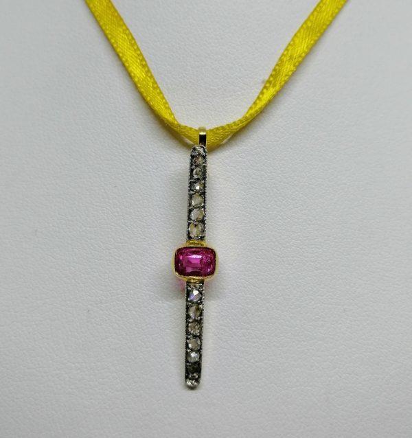 Pendentif avec tourmaline rose. – Image 3