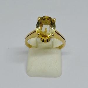 bague en or jaune avec citrine vers 1950