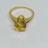bague en or avec citrine ovale facettée vers 1950