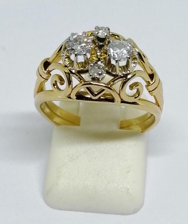 bague en or avec diamants vers 1930