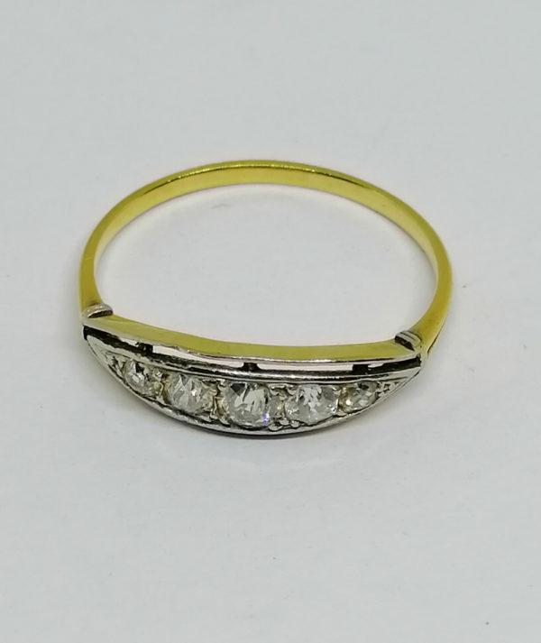 bague en or jaune et diamants tailles anciennes vers 1900