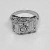 bague en or gris art déco avec saphir blanc vers 1930