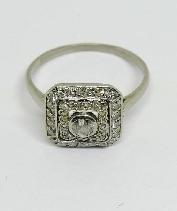 bague en platine et diamants art déco