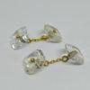 boutons de manchettes en or et cristal de roche taillé vers 1920