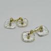 boutons de manchettes en or et cristal de roche taillé, vers 1920