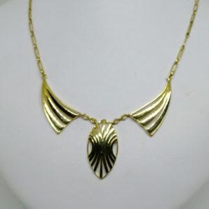 collier en or jaune motif géométrique art déco vers 1925