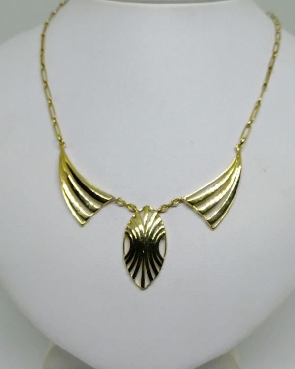 collier en or jaune motif géométrique art déco vers 1925