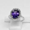 bague argent avec superbe améthyste et pierres blanche vers 1920
