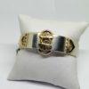bracelet argent bicolore avec motif central vers 1900.
