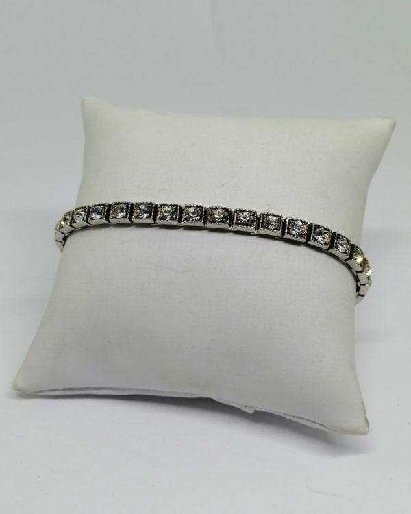 bracelet argent sertie façon rivière vers 1930