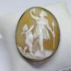 broche argent avec camée coquillage scène à l'antique vers 1880.