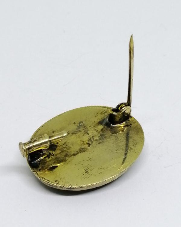 broche argent, vermeil, travail d'émaux de Bressan vers 1920.