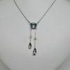 collier argent négligé avec aigue-marine et perles fines vers 1900