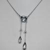 collier argent négligé avec aigue-marine et perles fines vers 1900