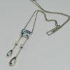 collier argent négligé avec aigue-marine et perles fines vers 1900