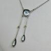 collier argent négligé avec aigue-marine et perles fines vers 1900.