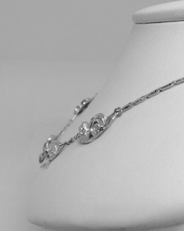 collier rare avec motif de roses argent art nouveau vers 1900