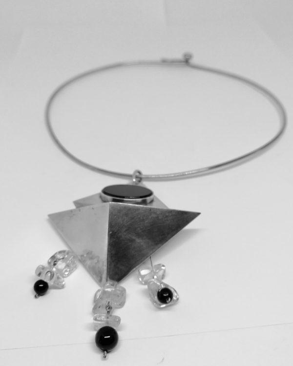 collier argent modèle créateur, vintage