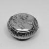 boîte argent massif de forme ronde richement ouvragée vers 1900