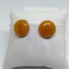 Boucles d'oreilles clip bakélite brune.