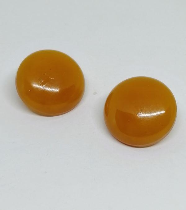 Boucles d'oreilles clip bakélite brune. – Image 2