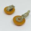 Boucles d'oreilles clip bakélite brune. – Image 3