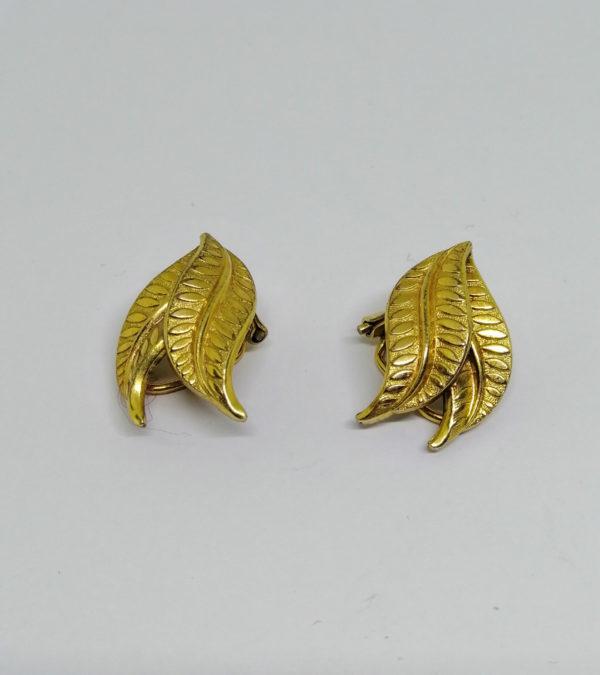 Paire de boucles d'oreilles en clip et plaqué or. – Image 2