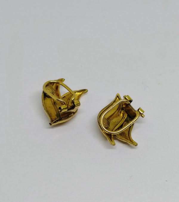 Paire de boucles d'oreilles en clip et plaqué or. – Image 3