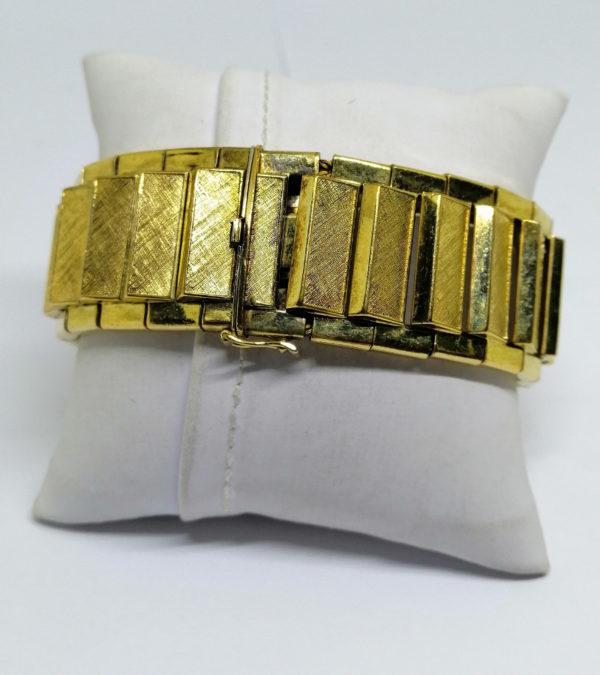Gros bracelet souple en métal jaune doré, de la Marque Amérikaner, 1940-50. – Image 2