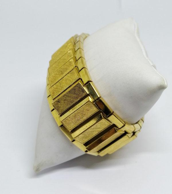 Gros bracelet souple en métal jaune doré, de la Marque Amérikaner, 1940-50. – Image 3