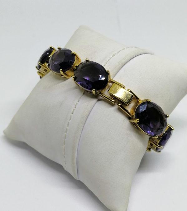 Bracelet souple avec Améthystes d'imitations, de la marque Monet. – Image 2
