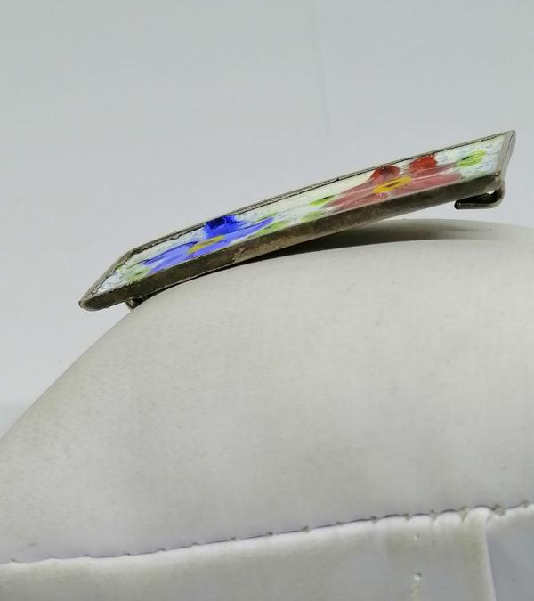 Broche métal, travail d'émail à la main. – Image 3