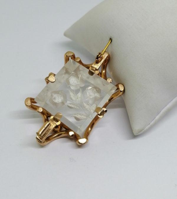 Broche plexis avec monture laiton couleur cuivré. – Image 4
