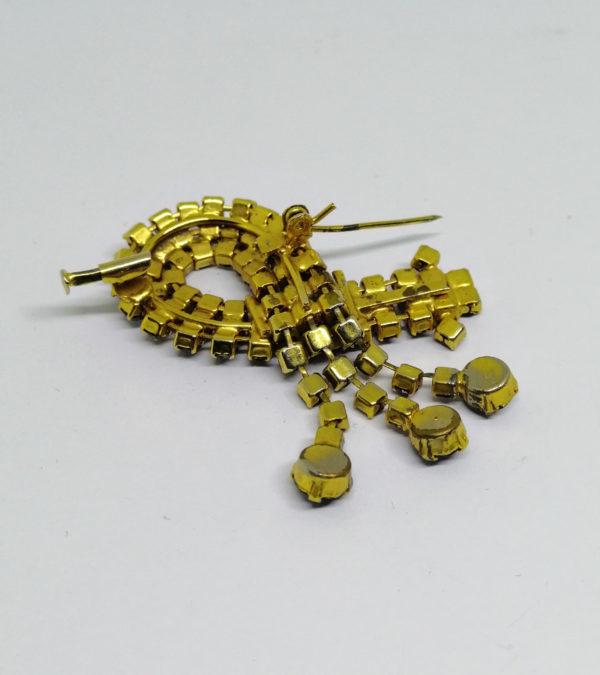 Broche avec pavage de strass violet et pampilles. – Image 4