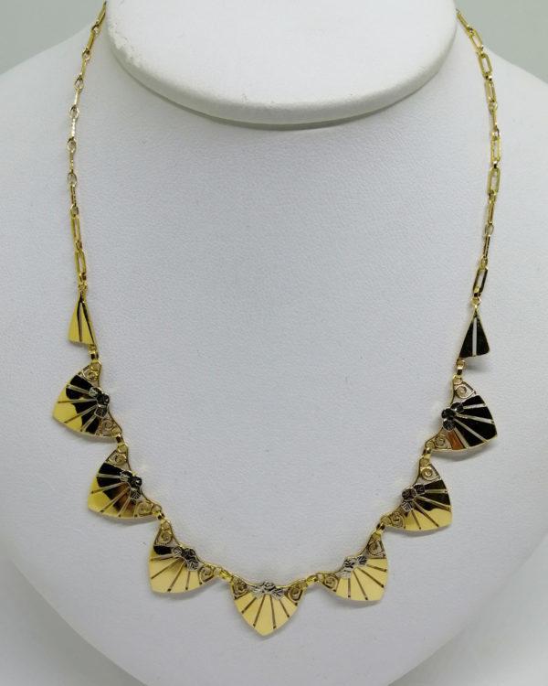 Collier or bicolore, motif géométrique Art Déco, vers 1925. – Image 2