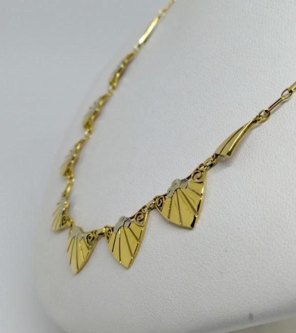 Collier or bicolore, motif géométrique Art Déco, vers 1925. – Image 3