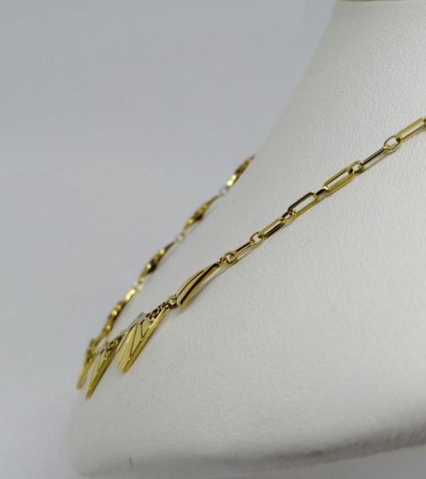 Collier or bicolore, motif géométrique Art Déco, vers 1925. – Image 4