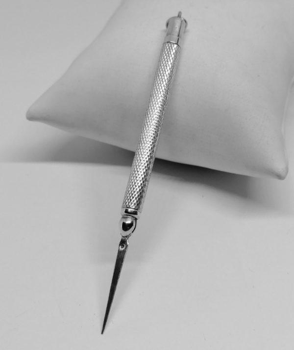 Cure-dent en argent massif, Art Déco vers 1930. – Image 4