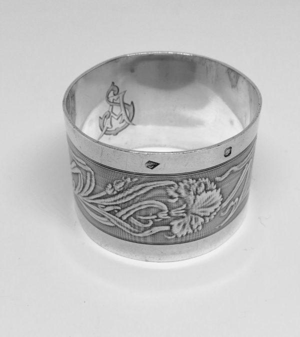 Rond de serviette, argent massif, Orfèvre Adolphe Boulenger, Paris. – Image 2