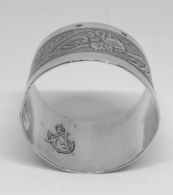 Rond de serviette, argent massif, Orfèvre Adolphe Boulenger, Paris. – Image 3