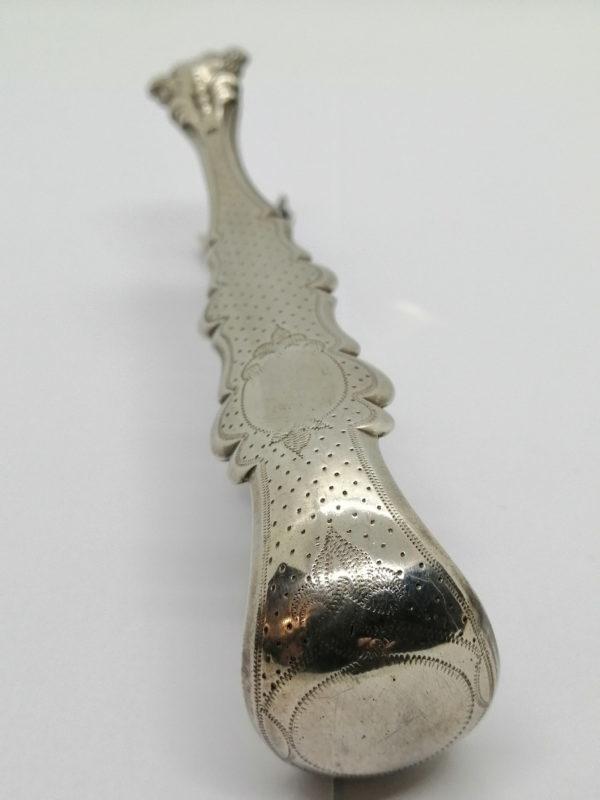 Pince à sucre ou usages multiples, argent massif, motifs de points. – Image 3
