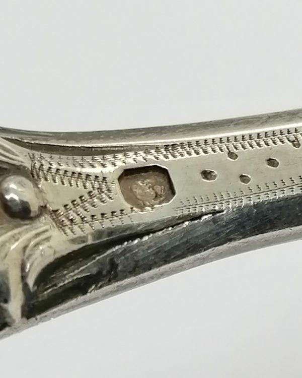 Pince à sucre ou usages multiples, argent massif, motifs de points. – Image 5