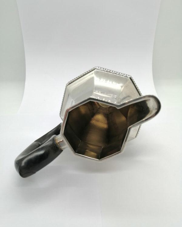 Pot à lait en argent massif et son anse en bois noir, Art Déco vers 1930. – Image 4