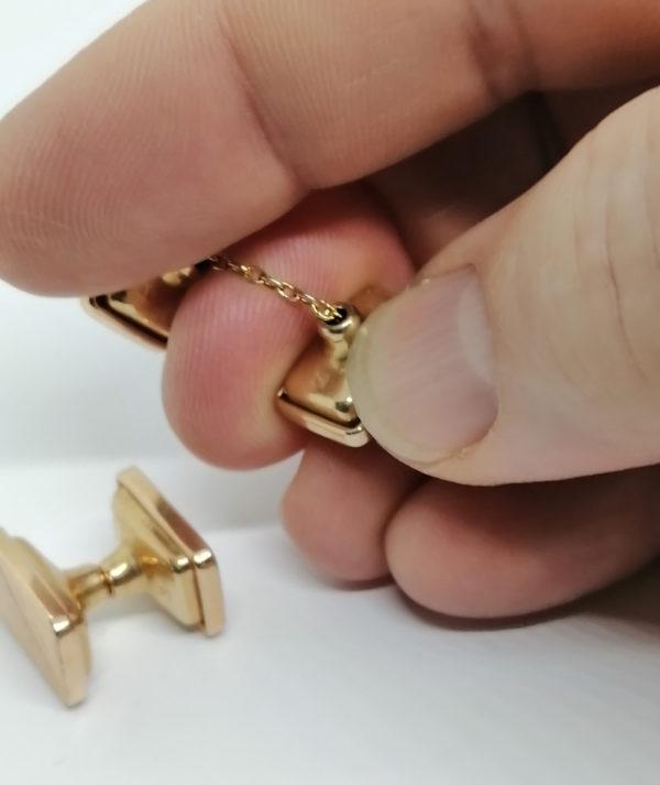 Boutons de manchettes, plaqué or signé Murat. – Image 3