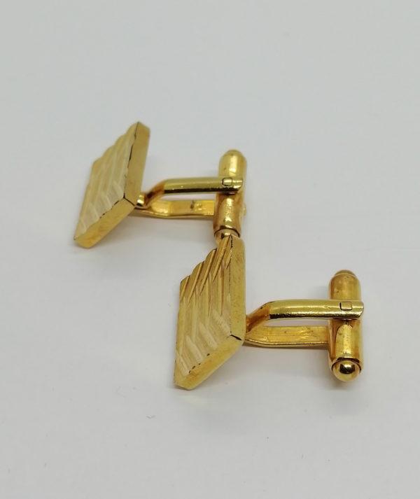 Boutons de manchettes en plaqué or avec motif. – Image 2