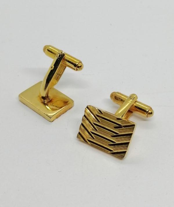 Boutons de manchettes en plaqué or avec motif. – Image 3