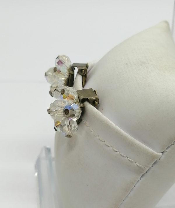 Boucles d'oreilles, clip petit modèle avec perles de verre transparentes. – Image 2