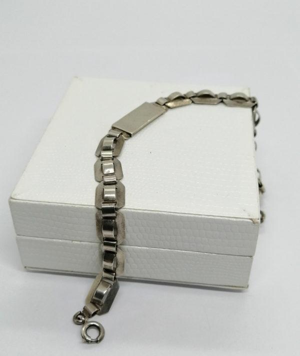 Bracelet argent, gourmette avec plaque vierge, Paris, époque Art Déco. – Image 2