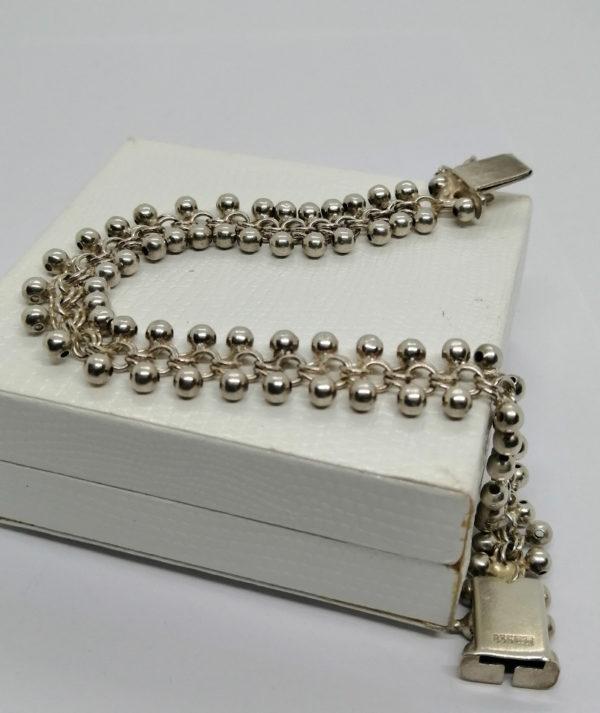 Bracelet argent, maille anneau et boules, vers 1900-20. – Image 3